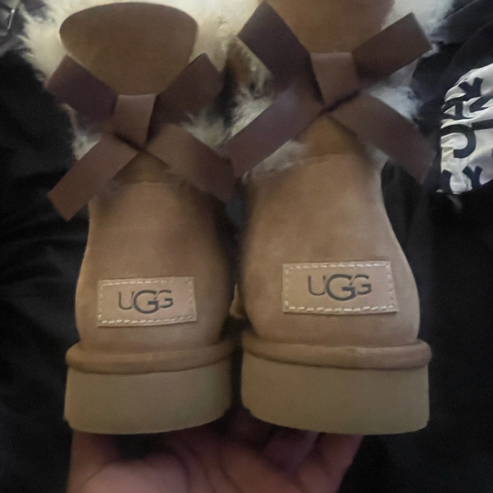 UGG Brown Suede Boots with Ribbon